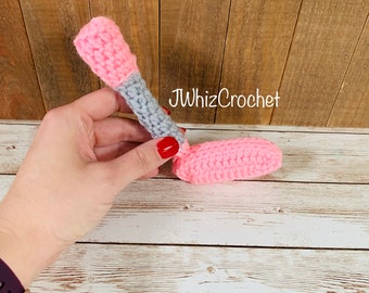 Crochet Golf Club Rattle, Pink Mini Golf Rattle, Putt Putt Club Rattle, Golfer Gift, Golf Baby Shower, Crochet Baby Rattle, Stocking Stuffer