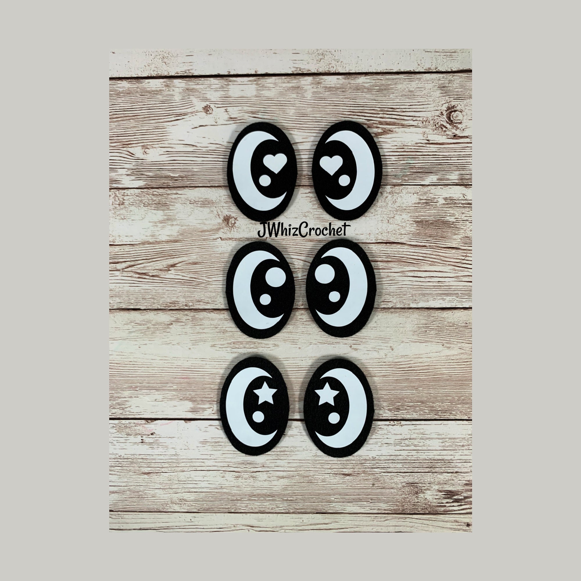 5 Sets Felt Eyes With Heart, Large Felt Eyes, 38mm Felt Eyes, 1.5