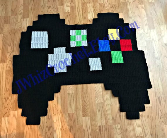 Crochet Xbox Controller Rug X Box Controller Rug Pixel Rug Etsy