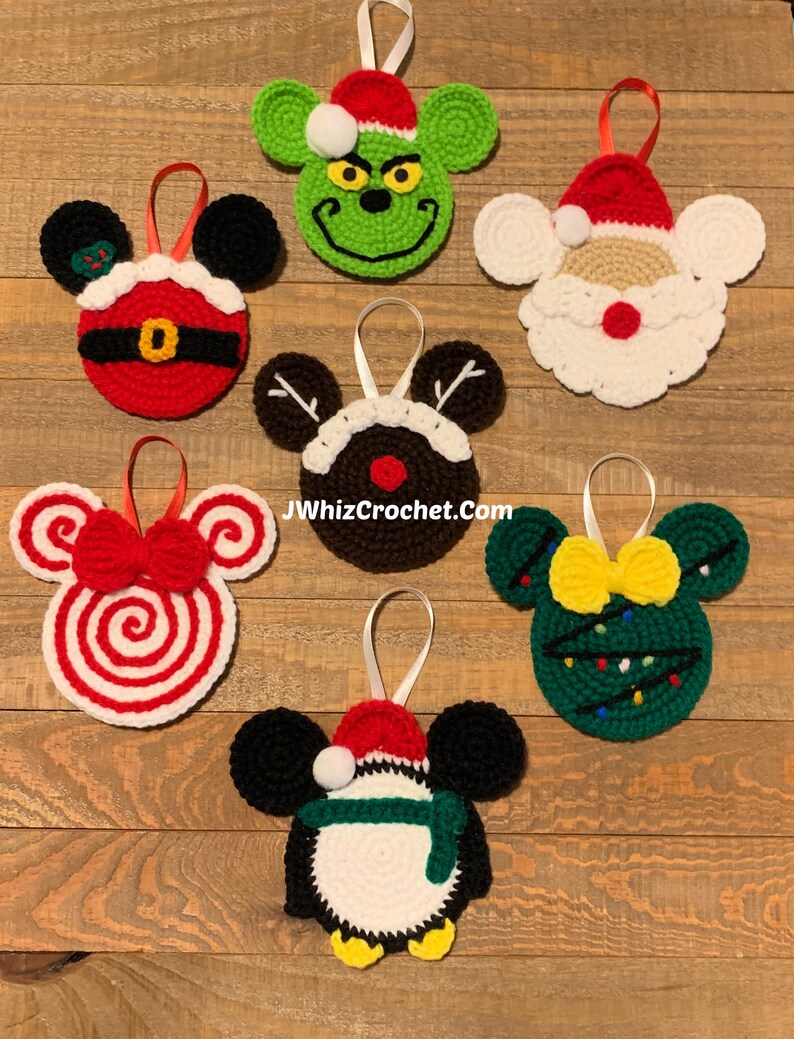Crochet Mickey Mouse Ornament Crochet Christmas Ornament image 1