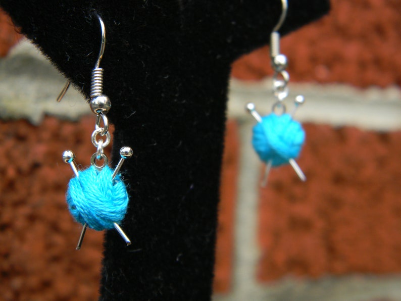 Yarn Ball Earrings Knit Yarn Ball Earrings Miniature Etsy