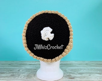 Crochet Chocolate Pie Hat, Crochet Pie Hat, Thanksgiving Hat, Food Tam, Crochet Beret, Kimmy Gibbler Hat, Full House, The Help Chocolate Pie