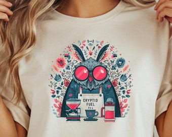 ヴィンテージの面白い都市伝説の服、モスマンTシャツ、未確認生物愛好家シャツ