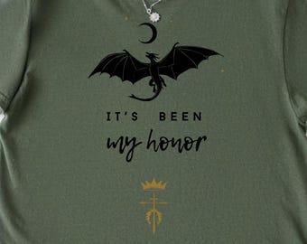 Camiseta y sudadera con el Jinete del Dragón de la Cuarta Ala, camiseta con el Libro de Fantasía, camiseta con los Colores Confortables "Ha Sido Mi Honor"