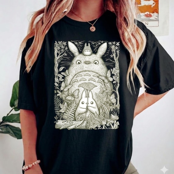 My Neighbor Totoro Vintage Sketch Tee, Studio Ghibli Anime Fan Shirt