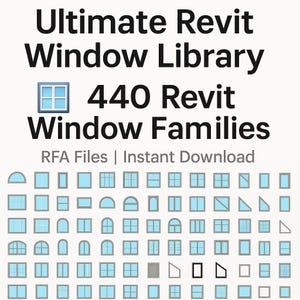 Revit Window Families Pack | 425 Parametric Windows | RFA Files | Digital Download