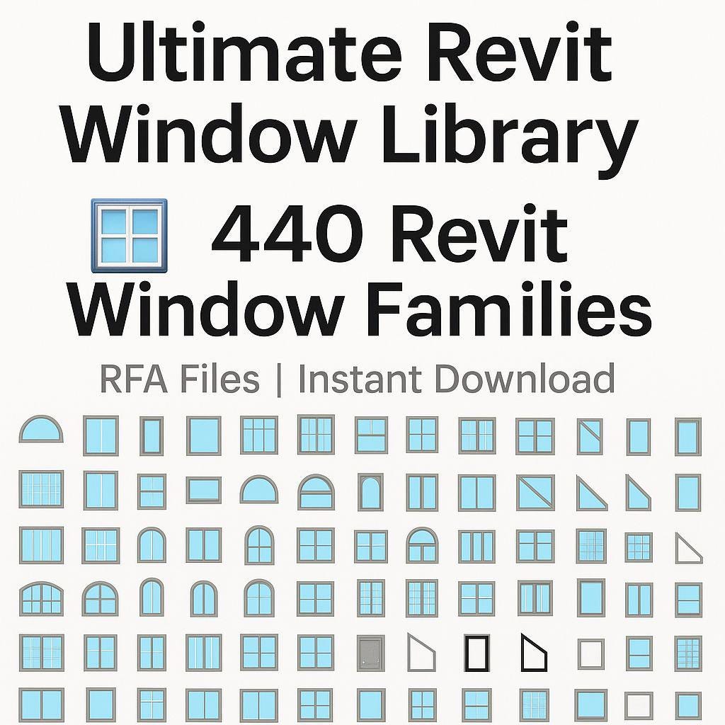 Window Well Rfa File Revit Window Families Pack | 425 Parametric Windows | RFA Files ...