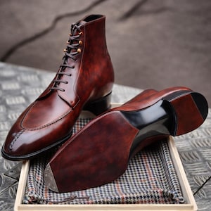 Handmade Leather Ankle Boots | Goodyear Welted, Hand-Dyed image 2