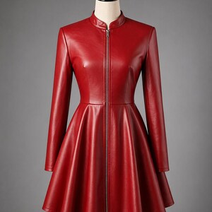 Zip Front Leather Dress - Etsy