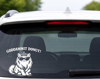 Goddammit Donut Vinyl, Dungeon Crawler Carl Princess Donut Sticker, Funny Quote Vinyl Decal for Fantasy Fans