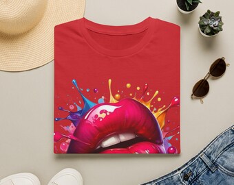 Paint Splatter Lips T-Shirt | Colorful Lip Art Tee