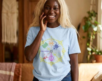 Pastel Geometric Sigil T-Shirt | Colorful Mystical Symbol Tee