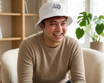 Smiling Wave Logo Bucket Hat | Embroidered Smile Design