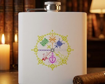Colorful Geometric Sigil Flask
