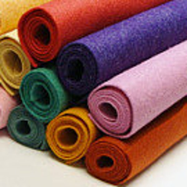 Wool Blend Felt (10) Sheets 12"x18" U Pick Colors National Nonwovens Felt Merino Soft Wool and Rayon Blend Felt