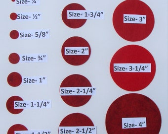 Die Cut Felt FLATS-Circles Wool Blend Felt Sizes 1/4" to 2-1/4" U Choose up to 5 colors for applique, needle crafts, sewing, crafting-Board4