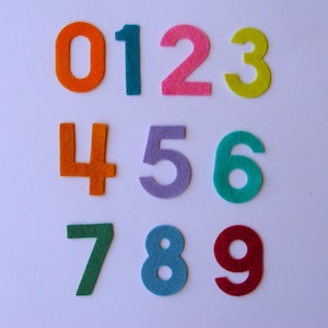 Felt Numbers 2&quot; High//Wool Blend Felt Die Cut//Precut Numbers// Applique, Craft, Scrapbook