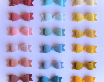 Make (18) DIY Bows Felt Die Cut Precut 2-1/2" Wool Blend Felt Choose up to 6 Colors