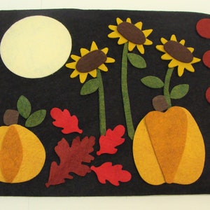 Candle Mat Kit, Penny Rug Kit, Wool Felt Applique Kit, Fall Candle Mat Kit, Prim Wool Felt Kit, Sunflowers/Pumpkins