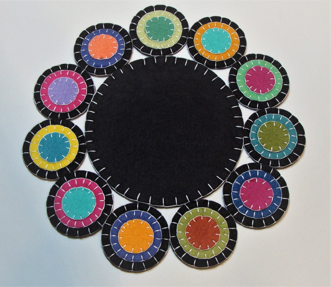 Wool Felt Blend Candle Mat DIY Die Cut Precut Circles Hand Sewing ...