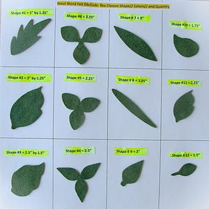 Precut//Die Cut Felt Leaves Wool Blend Felt// U Choose Shape & Color//Applique//Wool Applique//Crafts//CardMaking//Scrapbooks- Board 77
