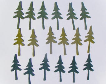 18 Pcs Cedar Tree 3"x1.25" Wool Blend Felt Die Cut Precuts//Applique Crafts