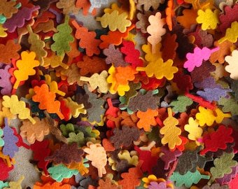 50 pcs. 1.5" Leaves Die Cut Precut Wool Blend Felt 1mm thick U-Choose Colors
