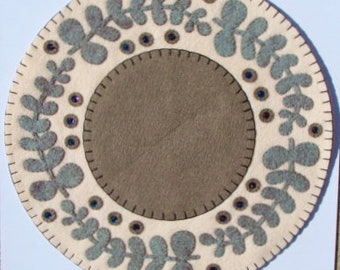 Candle Mat Kit 11.5" Round Edge Mats DIY Die Cuts Wool Blend Felt U Make It Precut Felts Fast & Easy Hand Applique Embroidery
