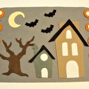 Candle Mat Kit, Penny Rug Kit, Wool Felt Applique Kit,Haunted House Candle Mat Kit, Prim Wool Felt Kit, Halloween Candle Mat Kit