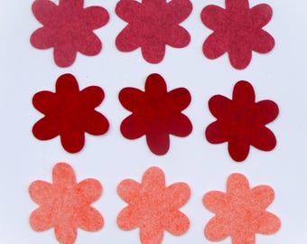 9 Pcs. Die Cut Felt Flowers: 3' Wool Blend Applique for Crafts & Embroidery