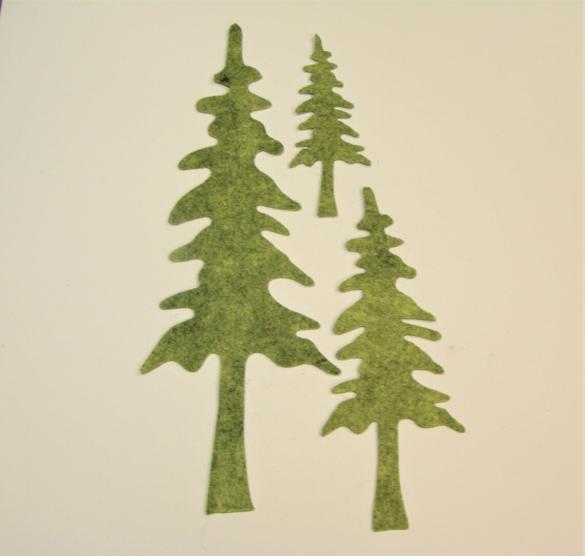 Wool Felt Applique Pine Trees Die Cut precut 3 Sizes You Etsy