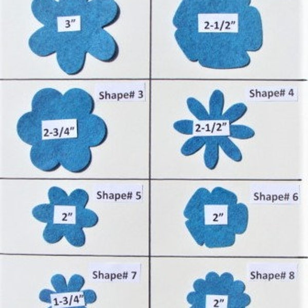 Die Cut Felt Flowers Wool Blend Felt Die Cut Applique, Embroidery, Crafts-You Choose Shape & Colors -Board28