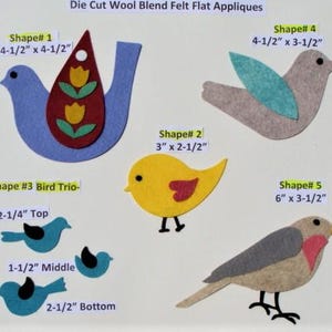 Felt precut shapes//Die Cut Wool Blend Felt//Birds//Animals//Dinosaur//Turtle-UChoose
