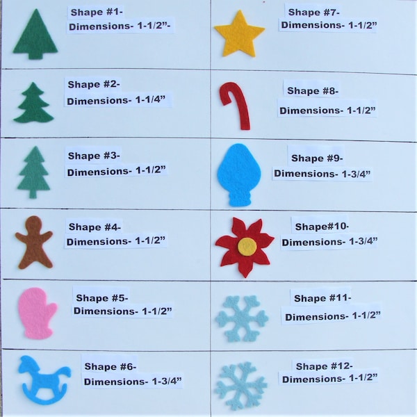 Die Cut Holiday-Christmas Shapes Wool Felt Blend U Choose Image and Colors-for sewing applique/Crafts-Board3