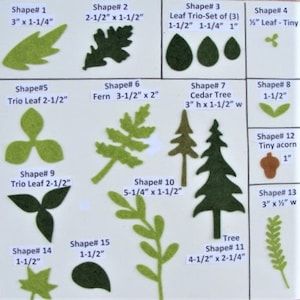 Die Cut Felt Greenery, Leaves Wool Blend Felt U Choose Shape, Color, & Quanitity for Applique, Sewing, Crafts- Board 40