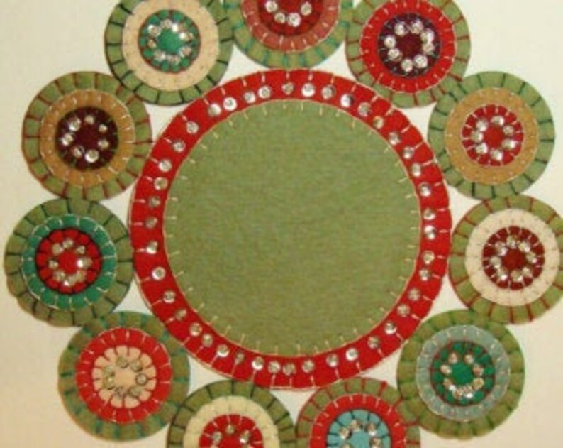 Candle Mat Penny Rug KITWool Felt Blend Circles & Floss Etsy