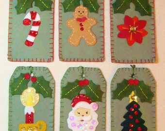 Paper Pattern + FELT -Christmas Felt Gift Tags- Precut Tags