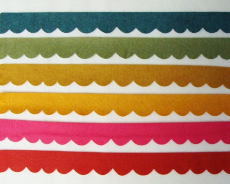 Die Cut Felt FLAT Long Trims Scallop Edge OR Ricrac 12 Etsy
