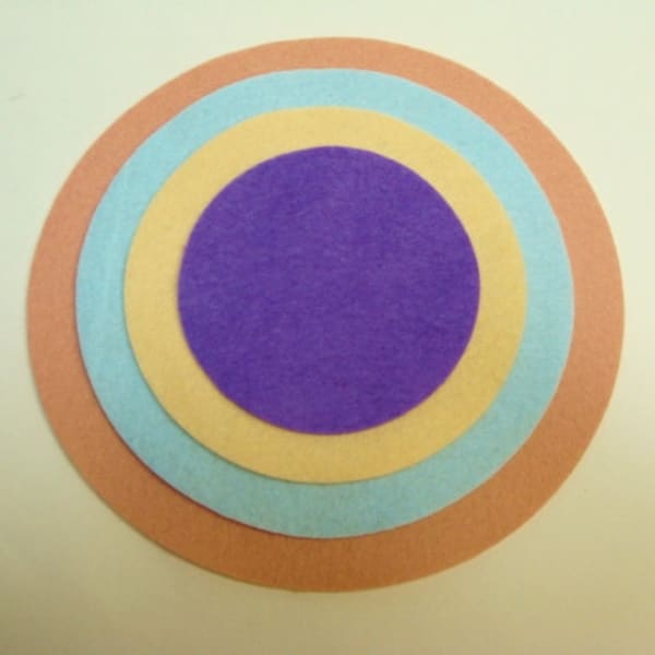 Die Cut Wool Blend Felt Circles Size Choices are 5" -6" - 7" - 9" - 10" - 11-1/2" or 12" -Wool Blend Felt Circle You Choose Size and Color