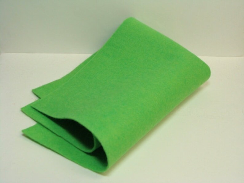 Green Apple Merino 35/% Wool Felt Blend Fabric Sheet 9 x 12 from Woolhearts