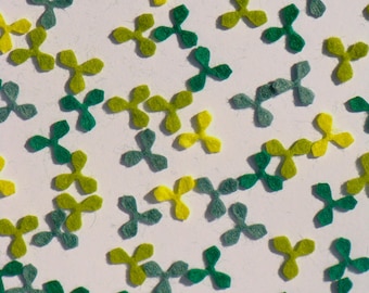 50 Pcs. Tiny Leaf Trio Wool Blend Felt Die Cut Precuts- 5/8" Applique
