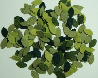 Die Cut Felt 1" TINY Die Cut Wool Blend Felt Leaves One Inch Long by Half Inch Wide You Choose Colors and Quantity