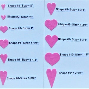 Die Cut Felt Hearts-Wool Felt Blend U-Choose Shape and up to 6 Colors for applique,sewing, crafting-Board7