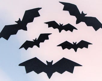 Die Cut Wool Blend Felt Bats: Halloween Craft Appliques