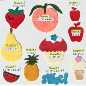 Die Cut Wool Blend Felt Food Shapes: Sewing & Craft Applique