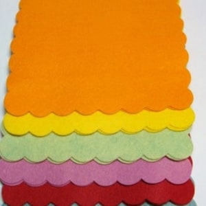 Die Cut Felt Penny Rug Blank Mat OR Square 6.5&quot;  Blank Mats-Precut Wool Blend Felt for Applique, Sewing -U Choose color & Quantity