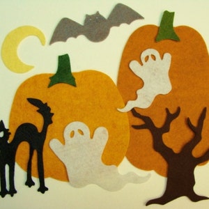 Die Cut Felt Halloween Wool Felt Cut Out's- 10 Piece Set for Applique, Scrapbooking, Crafts-#20036