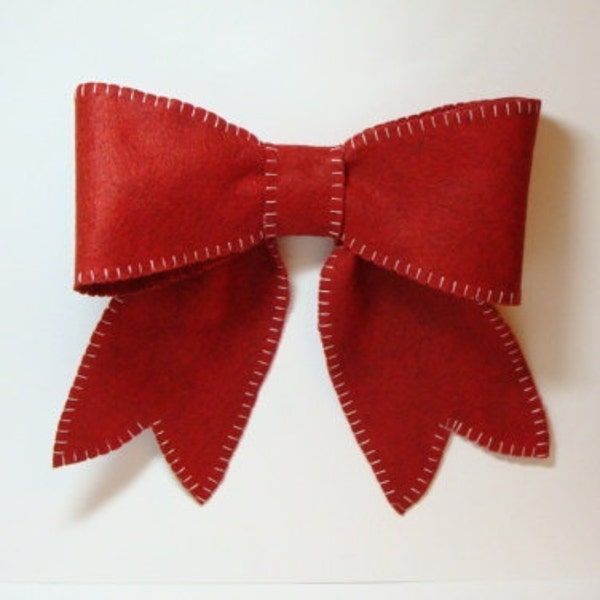 Make this Big 8 Inch Wool Blend Felt Bow DIY + Felt + Paper Pattern in Your Choice of Felt Color- Fast and Easy