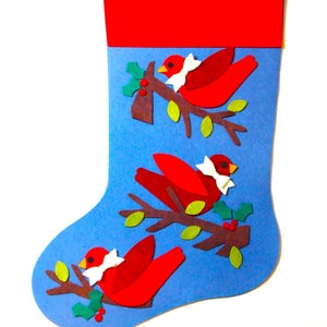Christmas stocking die cut (precut) kit Wool Blend Felt Pieces 16.5&quot; x 10.5&quot; Applique Wool DIY Kit- Individual Die Cut Pieces