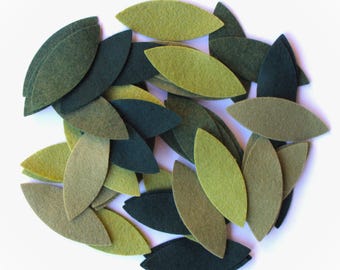 Felt Leaves 3" Die Cut Precut Wool Blend Felt Applique Sewing Quilting Embellishments